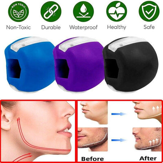 3PCS Jawline Exerciser Mouth Exercise Fitness Ball Neck Face Jaw Trainer Toning